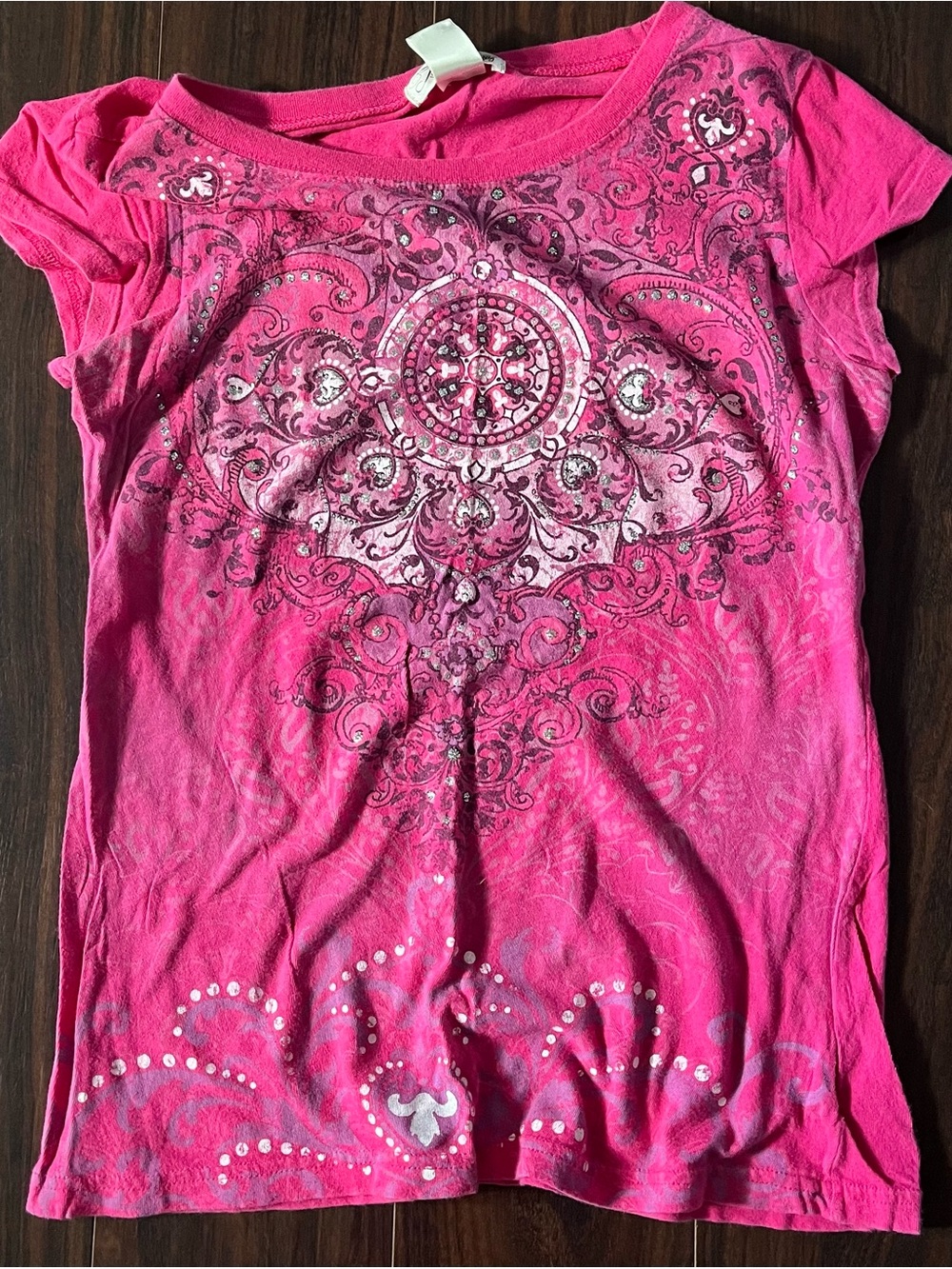 Y2K Pink Tattoo Graphic Cotton Tee